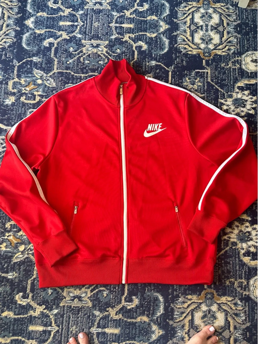Nike Red Track Jacket with White Accents